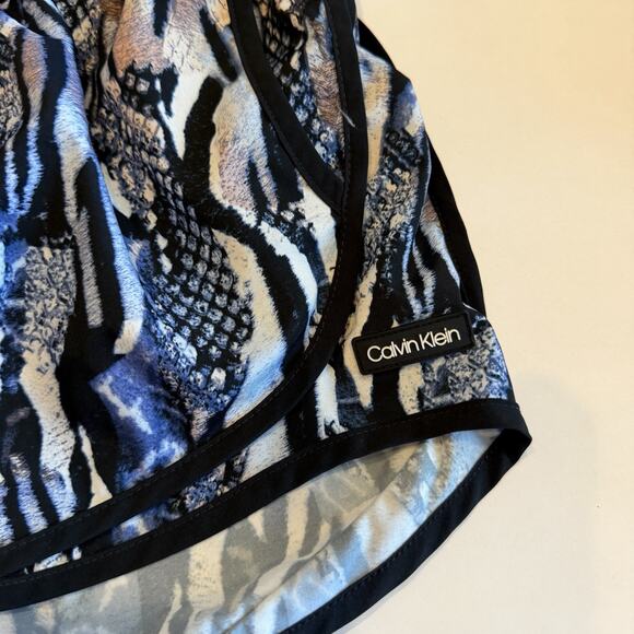 Calvin Klein Women’s Brief Lined Running Shorts Blue Black M (A0130) - Picture 2 of 7